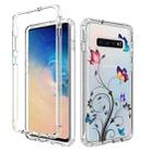 For Samsung Galaxy S10+ PC+TPU Transparent Painted Phone Case(Tree Butterflies) - 1