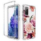 For Samsung Galaxy S20 FE PC+TPU Transparent Painted Phone Case(Purple Floral) - 1