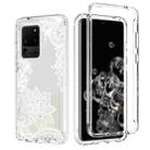 For Samsung Galaxy S20 Ultra PC+TPU Transparent Painted Phone Case(White Flower) - 2