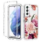 For Samsung Galaxy S22+ 5G PC+TPU Transparent Painted Phone Case(Purple Floral) - 1