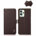 For OPPO Realme GT2 Pro KHAZNEH Side-Magnetic Litchi Genuine Leather RFID Phone Case(Brown) - 1