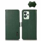 For OPPO Realme GT2 Pro KHAZNEH Side-Magnetic Litchi Genuine Leather RFID Phone Case(Green) - 1