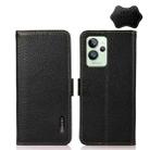 For OPPO Realme GT2 Pro KHAZNEH Side-Magnetic Litchi Genuine Leather RFID Phone Case(Black) - 1