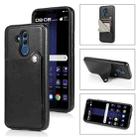 For Huawei Mate 20 Lite Pure Color Oblique Card PU + TPU Phone Case(Black) - 1
