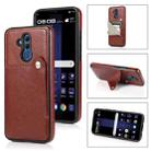 For Huawei Mate 20 Lite Pure Color Oblique Card PU + TPU Phone Case(Brown) - 1