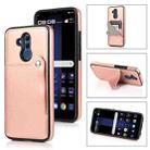 For Huawei Mate 20 Lite Pure Color Oblique Card PU + TPU Phone Case(Rose Gold) - 1