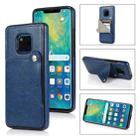 For Huawei Mate 20 Pro Pure Color Oblique Card PU + TPU Phone Case(Blue) - 1