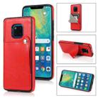 For Huawei Mate 20 Pro Pure Color Oblique Card PU + TPU Phone Case(Red) - 1