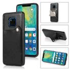 For Huawei Mate 20 Pro Pure Color Oblique Card PU + TPU Phone Case(Black) - 1