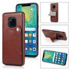 For Huawei Mate 20 Pro Pure Color Oblique Card PU + TPU Phone Case(Brown) - 1