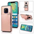 For Huawei Mate 20 Pro Pure Color Oblique Card PU + TPU Phone Case(Rose Gold) - 1