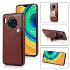 For Huawei Mate 30 Pro Pure Color Oblique Card PU + TPU Phone Case(Brown) - 1