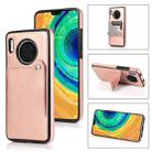 For Huawei Mate 30 Pro Pure Color Oblique Card PU + TPU Phone Case(Rose Gold) - 1