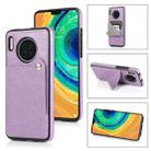 For Huawei Mate 30 Pro Pure Color Oblique Card PU + TPU Phone Case(Purple) - 1