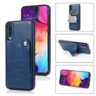 For Huawei P30 Pure Color Oblique Card PU + TPU Phone Case(Blue) - 1