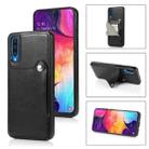 For Huawei P30 Pure Color Oblique Card PU + TPU Phone Case(Black) - 1