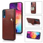 For Huawei P30 Pure Color Oblique Card PU + TPU Phone Case(Brown) - 1