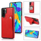 For Huawei P30 Pro Pure Color Oblique Card PU + TPU Phone Case(Red) - 1