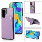 For Huawei P30 Pro Pure Color Oblique Card PU + TPU Phone Case(Purple) - 1