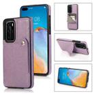 For Huawei P40 Pure Color Oblique Card PU + TPU Phone Case(Purple) - 1