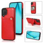 For Huawei P40 Lite Pure Color Oblique Card PU + TPU Phone Case(Red) - 1