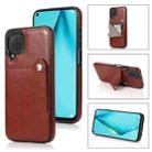 For Huawei P40 Lite Pure Color Oblique Card PU + TPU Phone Case(Brown) - 1
