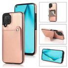 For Huawei P40 Lite Pure Color Oblique Card PU + TPU Phone Case(Rose Gold) - 1