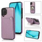 For Huawei P40 Lite Pure Color Oblique Card PU + TPU Phone Case(Purple) - 1