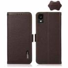 For TCL 30Z KHAZNEH Side-Magnetic Litchi Genuine Leather RFID Phone Case(Brown) - 1