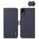 For TCL 30Z KHAZNEH Side-Magnetic Litchi Genuine Leather RFID Phone Case(Blue) - 1