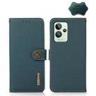 For OPPO Realme GT2 Pro KHAZNEH Custer Genuine Leather RFID Phone Case(Green) - 1