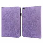 For Lenovo M10 Plus 10.6 3rd Gen 2022 Lace Flower Embossing Pattern Leather Tablet Case(Purple) - 1