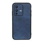 For vivo S12 Pro 5G/V23 Pro 5G Accurate Hole Two-color Calf Texture Shockproof Phone Case(Blue) - 1