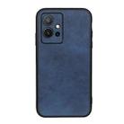 For vivo Y75 5G Accurate Hole Two-color Calf Texture Shockproof Phone Case(Blue) - 1