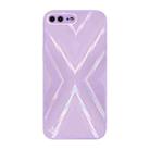 9XA Texture TPU + Tempered Glass Phone Case For iPhone 8 Plus / 7 Plus(Purple) - 1