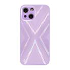For iPhone 13 9XA Texture TPU + Tempered Glass Phone Case(Purple) - 1