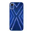 For iPhone XR 9XA Texture TPU + Tempered Glass Phone Case(Blue) - 1