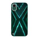 For iPhone XR 9XA Texture TPU + Tempered Glass Phone Case(Green) - 1