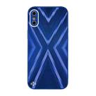 For iPhone X / XS 9XA Texture TPU + Tempered Glass Phone Case(Blue) - 1
