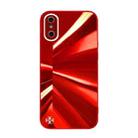 For iPhone X / XS Spotlight Texture TPU + Tempered Glass Phone Case(Red) - 1