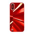 For iPhone XS Max Spotlight Texture TPU + Tempered Glass Phone Case(Red) - 1