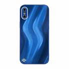 For iPhone XS Max Lightning Texture TPU + Tempered Glass Phone Case(Blue) - 1