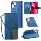 Splicing Leather Phone Case For iPhone 13(Blue) - 1