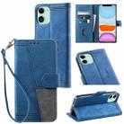 For iPhone 11 Splicing Leather Phone Case (Blue) - 1