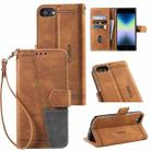 For iPhone SE 2022 / SE 2020 / 8 / 7 Splicing Leather Phone Case(Brown) - 1