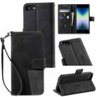 For iPhone SE 2022 / SE 2020 / 8 / 7 Splicing Leather Phone Case(Black) - 1