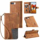 Splicing Leather Phone Case For iPhone 8 Plus / 7 Plus(Brown) - 1