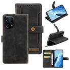 For OPPO Find X5 Pro Copper Buckle Leather Phone Case(Black) - 1