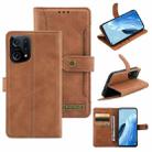 For OPPO Find X5 Pro Copper Buckle Leather Phone Case(Brown) - 1