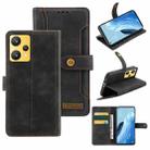 For OPPO Realme 9 Pro+ Copper Buckle Leather Phone Case(Black) - 1